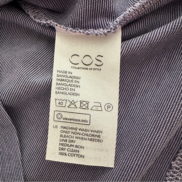 COS Women’s Purple Long Sleeve Cotton Top T-Shirt Tee Size Small - Picture 5 of 12